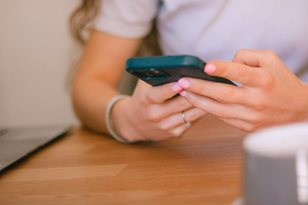 person checking phone data