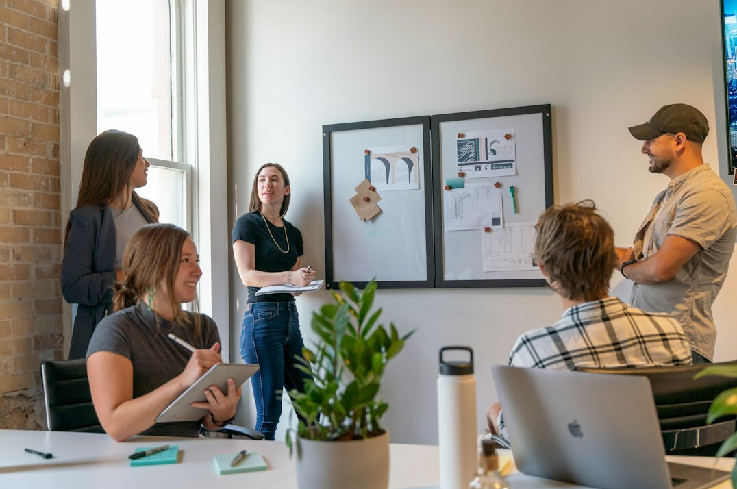 team meeting in office